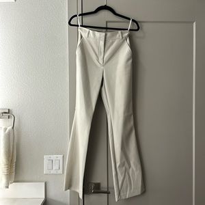 Cream leather pants
